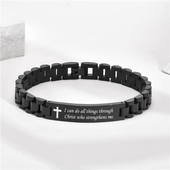 Personalized Christian Bracelet Inspirational Bible Verse Quote Wristband Gift W - Picture 4 of 7